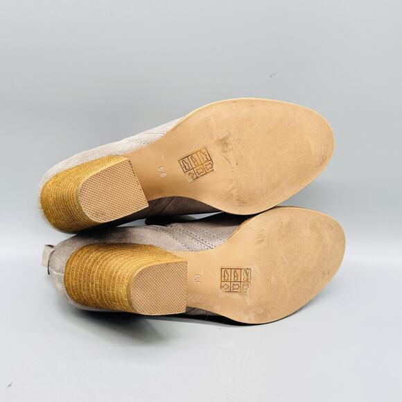 Jeffrey Campbell Boots Womens 6.5 Gray Suede Rosalee Cutout Ankle Booties Heel - Picture 6 of 9